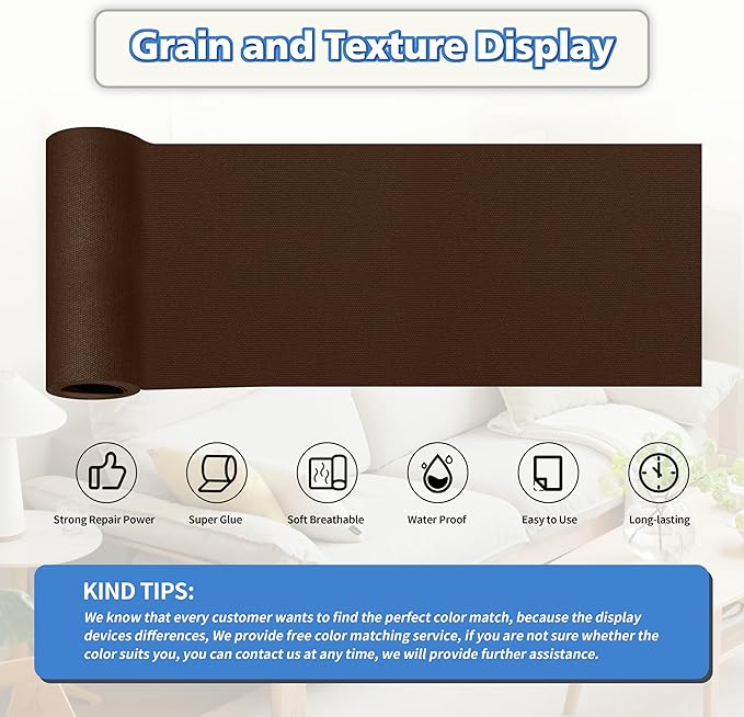 KING MOUNTAIN Canvas Repair Tape,Outdoor Gear Patch, 4×63 Inches,Waterproof,Self-Adhesive for Repairing Boat Covers,Sun Shades,Sofas,Tents,Lounge Chairs,Awnings (Dark Brown)