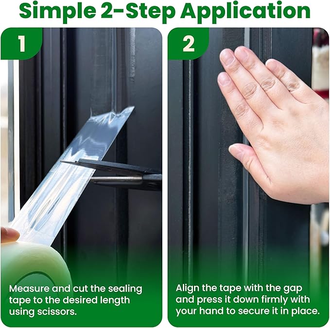 ECOHomes Window Weather Sealing Tape | Winter Weather Stripping Tape to Block Cold Drafts Through Window Gaps and AC Units, Insulation Seal and Draft Blocker for Home (4 Inch by 90 FT, Clear)