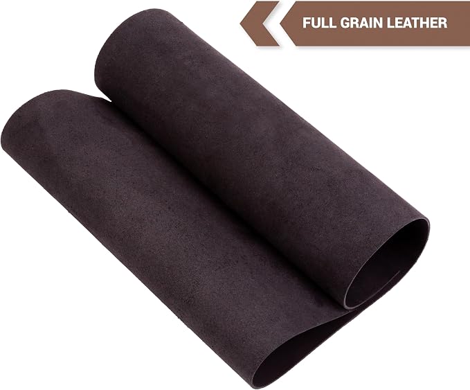 Shkira 12''X24'' Premium Crazy Horse Genuine Black Leather Sheets for Crafts - Leather Square - 2.0MM Thick Genuine - Thick Cowhide Leather Pieces Square - Leather Sheet for Crafts