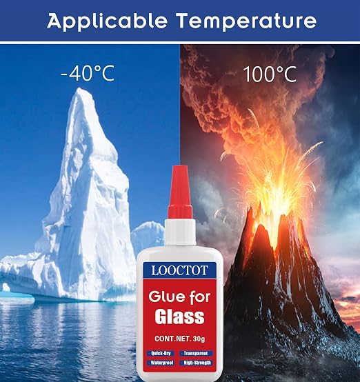 LOOCTOT 30g Glass Glue,Acrylic Adhesive,Super Instant Glue Bonding Between Glasses,Glass and Other Materials,Quick-Dry Waterproof Clear