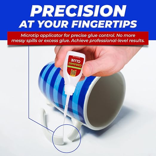 Y'allCanDiy Waterproof Super Glue for Ceramic 4 Pk x .7 Oz. (20g) - Ceramic Glue Repair for Pottery, No Smell After Cure. Best Cyanoacrylate Based Adhesive for China and Porcelain