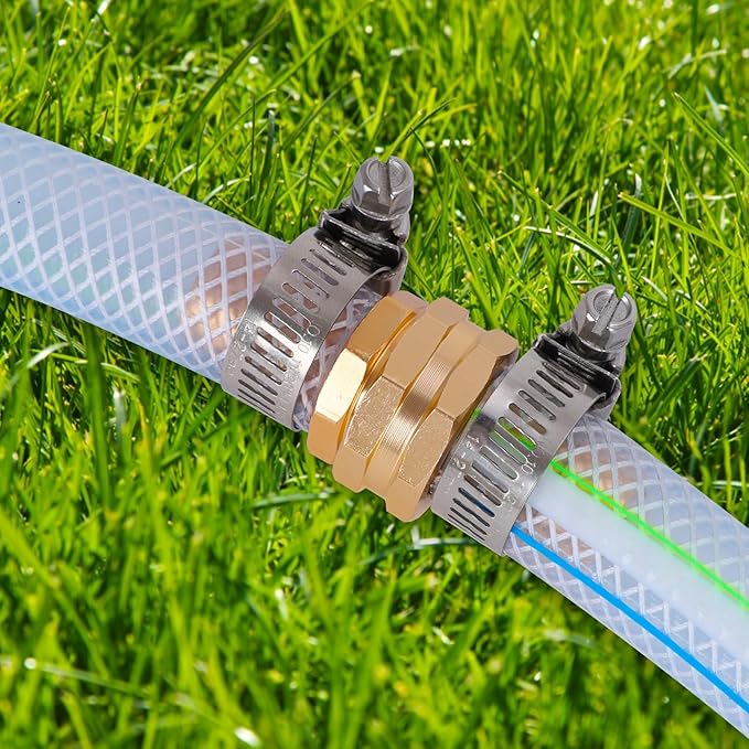 Dalmbox Garden Hose Repair Kit with Clamps, Male and Female Hose Fittings, Fit for 3/4"or 5/8" Garden Hose Fitting, 4 Sets