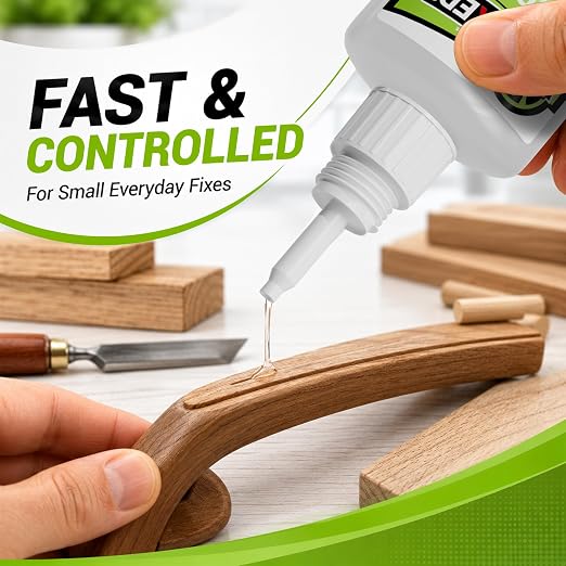 Fast Controlled Super Glue Pro Kit 120 Gram, Medium CA Glue with Anti-Clog Caps & Precision Microtips for Woodworking, Crafts, All-Purpose Cyanoacrylate Adhesive for Ceramic Plastic Glass Shoe Repair