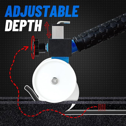 Backer Rod Insertion Tool, Depth-Adjustable with Auxiliary Wheels, Equipped with 4 Interchangeable Wheels, for Concrete Joint Sealing, Road Construction and Construction Projects