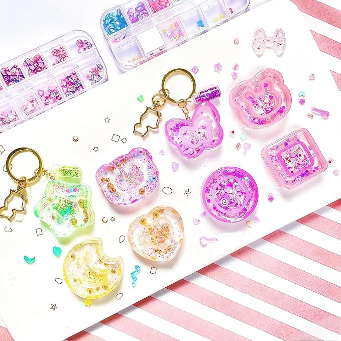 Resin Shaker Molds Set Kawaii Charms Pack of 41 Silicone Trays Precision Tip Applicator Bottle Kit Bundle