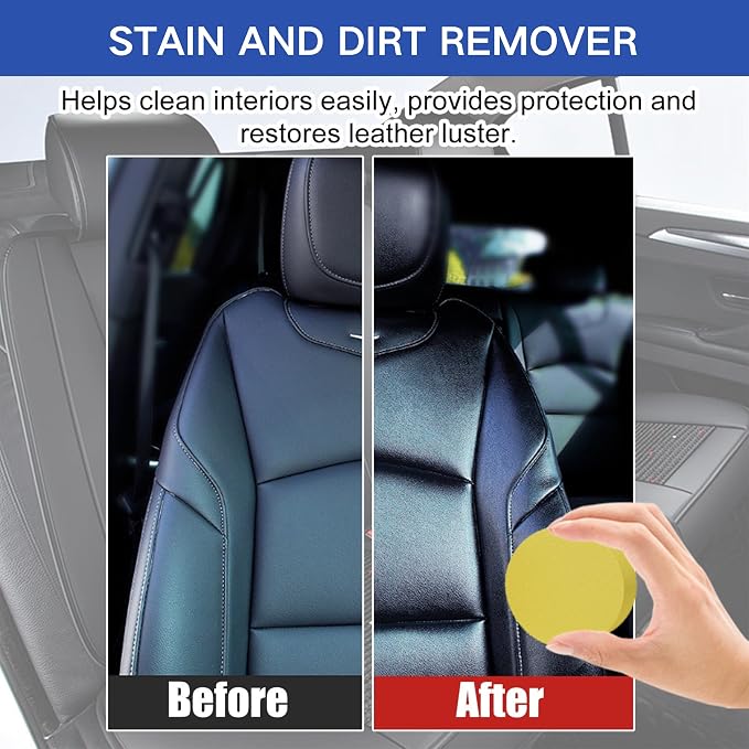 Leader Cleaning and Care Cream, Leather Cleaning Cream for Car Interior, Multifunctional Cleaning Paste for Leather Care, Furniture Leather Repair Kit, Leather Conditioner Cream