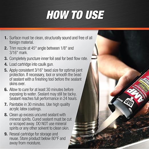 DAP AMP Kitchen and Bath Sealant, Clear, 9 Oz (7079800763)