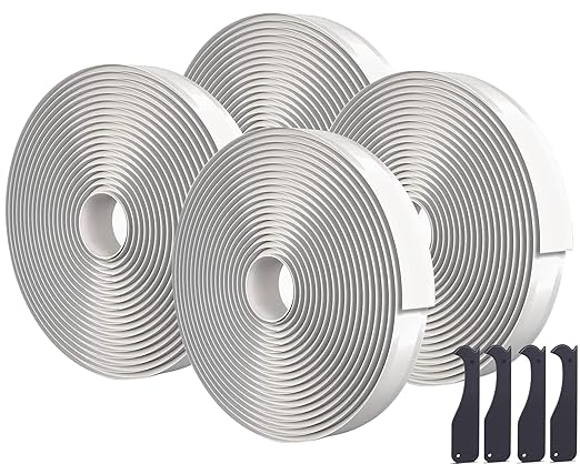 Oleitodh Butyl Seal Putty Tape Grey 1 Inch x 30 Feet(4 Pack),Leak Proof Butal Tape for RV Repair, Window, Boat Sealing, Glass and EDPM Rubber Roof Patching