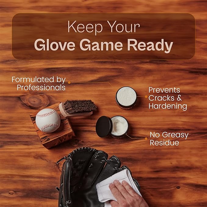 SARNA BASEBALL Glove Conditioner, Cream, 4 Oz – Break in Faster, Keep Leather Maintained – Glove Conditioner for Mitts & Softball Gear Made in USA