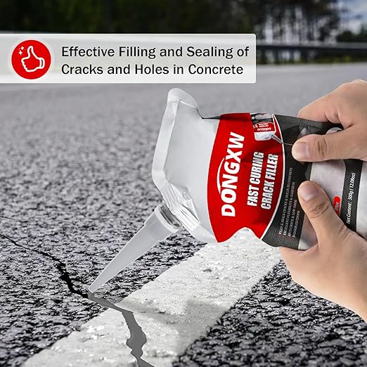 Concrete Crack Filler and Sealant Self-Leveling 2Packs, Slab Concrete Crack Waterproof Repair Sealant, Cement Crack Filler Caulking Glue for Cement-Based Materials