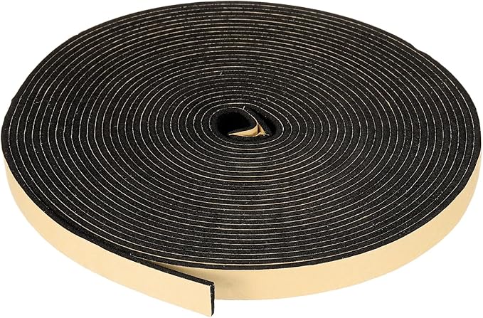 PATIKIL Foam Insulation Tape, 3/4" W x 1/8" t x 32.8FT Self Adhesive Weather Stripping Door Seal Strip for Door Window Air Conditioning, Black