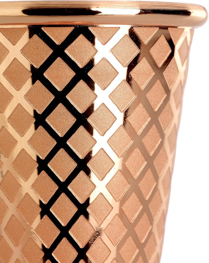 Barfly 1 x 2 oz. Diamond Lattice Etch Japanese Style Jigger, Copper Plated