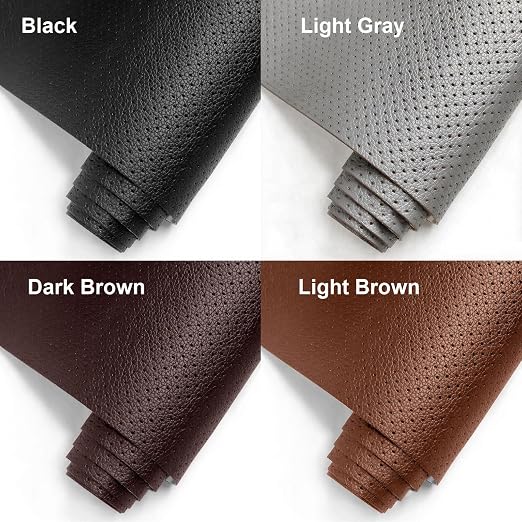 Self Adhesive Leather Repair Patch Tape Kit, Perforated Leather Repair for Furniture Couch Sofa Car Seats Office Chair, Vinyl Repair Kit (Light Gray, 15.7x59 inch)