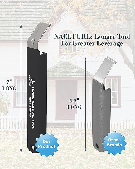 NACETURE Vinyl Siding Removal Tool 2 Pack – 7 Inch Heavy Duty Steel Hand Tool for House Siding Installation and Repair