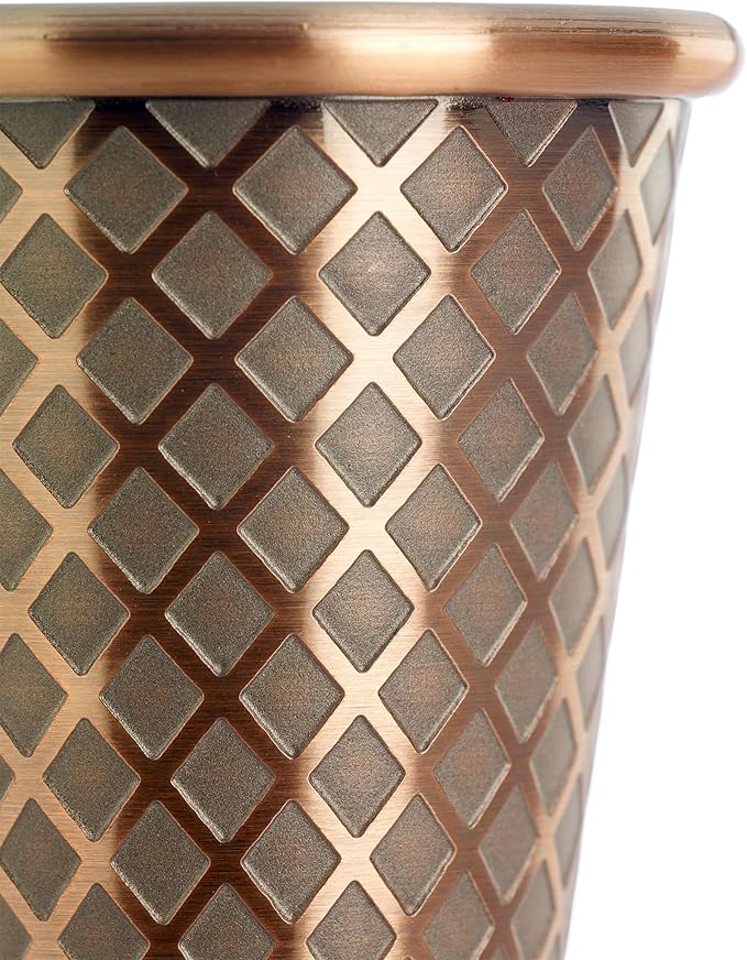 Barfly 1 x 2 oz. Diamond Lattice Etch Japanese Style Jigger, Antique Copper