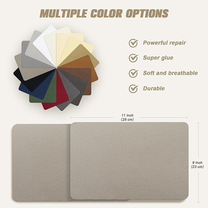 OAZ 2 Pieces 9 x 11 inch Canvas Repair Patches Canvas Fabric Patch Self-Adhesive Fabric Repair Tape Waterproof Outdoor Gear Patch Kit for Boat Cover Awning Sofa Chair Couch Tent Bag (Army Green)
