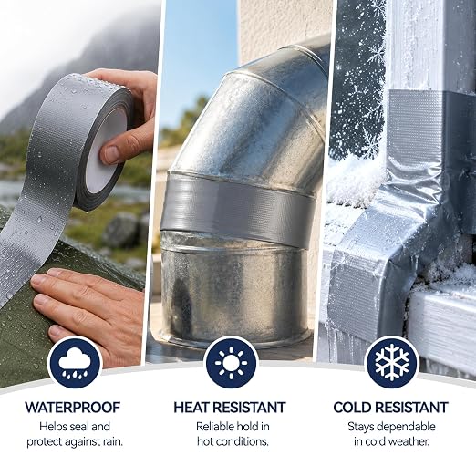 Duct Tape Heavy Duty, 10 Pack, 2 in x 30 Yard, 300YD Total | Duct Tape Heavy Duty Waterproof, Silver Duct Tape for Sealing and Repairs, Strong Adhesive, Tear by Hand