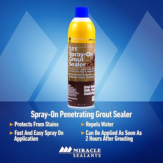 Miracle Sealants Grout Sealer Aerosol Spray, 15 oz