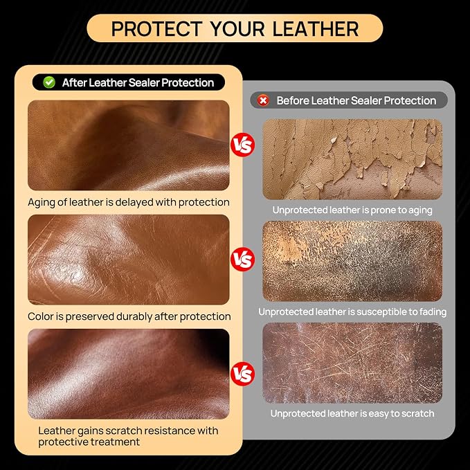 Leather Sealer Scratch-Resistant Leather Finisher, 5fl oz Leather Sealant & Protector Finisher for Dye, Paint，Durable Flexible Urethane Clear Coat for Leather Furniture, Shoes, Bags, Jackets
