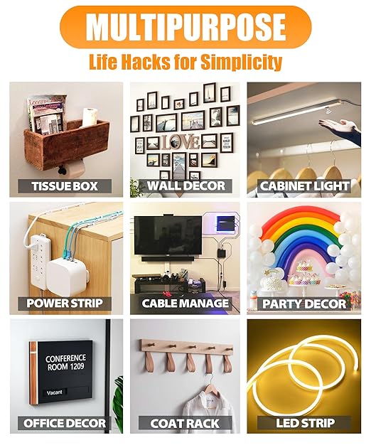 Double Sided Tape Heavy Duty 240", Extra Strong Waterproof Removable Nano Mounting Tape for Posters, Rugs, Picture Hanging, Wall Decor, Office & Outdoor Use Binding Tape