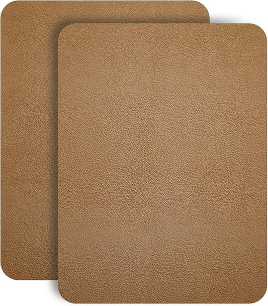 JDLUGH Sofa Leather Repair Patch Tape 8.2x11 Inch2PCS Large Self Adhesive Leather Sofa, Car Seat, Leather Furniture, Vinyl Repair Patch Kit (8.2x11 Inch, Yellowish brown2.0) Khaki