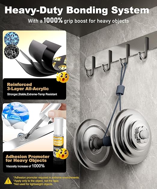PHIXBEAR 2 Rolls Heavy Duty Double Sided Tape for Led Strip Lights, Automotive Trim, Garage, Home Decor, Indoor & Outdoor, 40Ft x 1/4" Heat Resistant Waterproof Super Strong Adhesive Mounting Tape