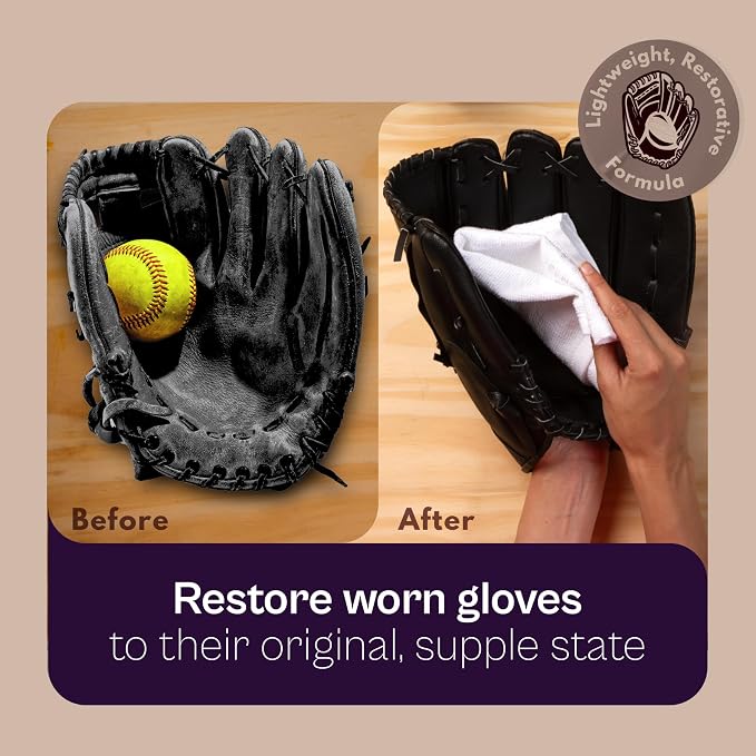 SARNA BASEBALL Glove Conditioner, Cream, 4 Oz – Break in Faster, Keep Leather Maintained – Glove Conditioner for Mitts & Softball Gear Made in USA