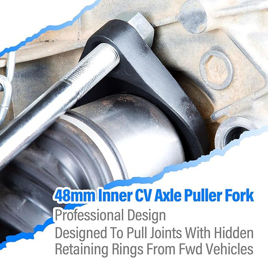 48mm Inner CV Axle Removal Tool with Nut - Front Wheel Drive Vehicles Axle Pulley Attachment For Slide Hammer with 5/8"-18 Threads - CV Joint Puller Fork Adapter Removing Tool Fix Damaged CV Joints