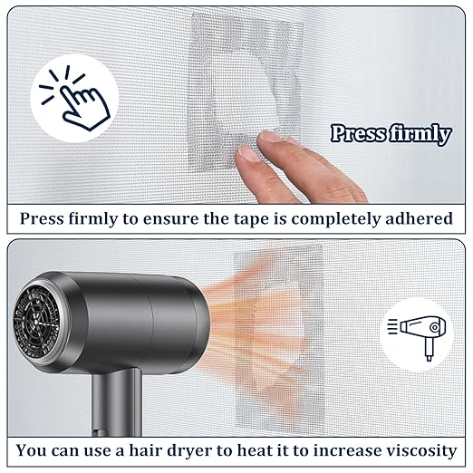 3″ X 30 FT Grey Window Screen Repair Tape, Strong Adhesive Fiberglass Mesh Patch for Window & Door Screen Tears