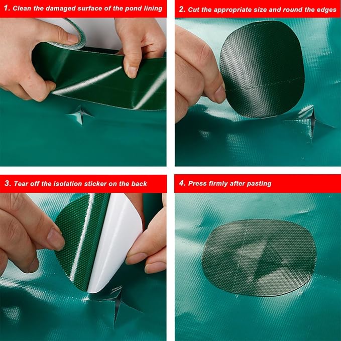 3.15 x 196 Inches Pond Liner Repair Tape Self-Adhesive Liner Repair Patch Kit Pond Liner Seam for HDPE/EPDM Garden Pond Patch Cover Repair