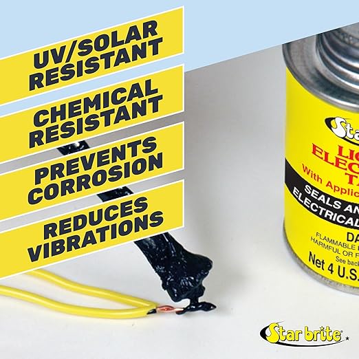 STAR BRITE Liquid Electrical Tape - Superior Adhesion and Flexible Protection for Frayed Cables, Terminals, and Electric Splices