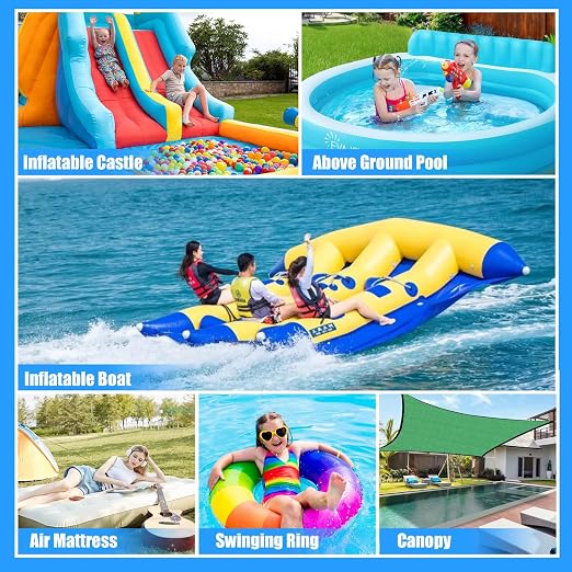 Clear TPU Inflatable Repair Kit for 2.7x2.7 Inch,10 Pcs | Heavy Duty Vinyl Repair Tape for Inflatable Water Slide, Pool Float, Air Mattress, Bounce House,Tent & All Vinyl Inflatables