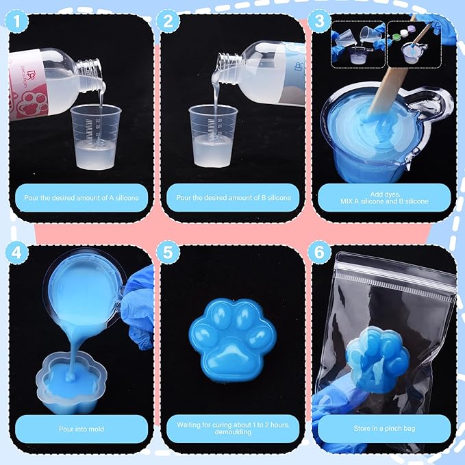 Gel for Taba Squishy Kit, 7oz Liquid Silicone Super Soft Fast Cure for Squishy Maker, All-in-1 Squishy Making Rubber for Cat Paw Casting Hamster Molding, Stress Relief Decompression Craft Adult Hobby