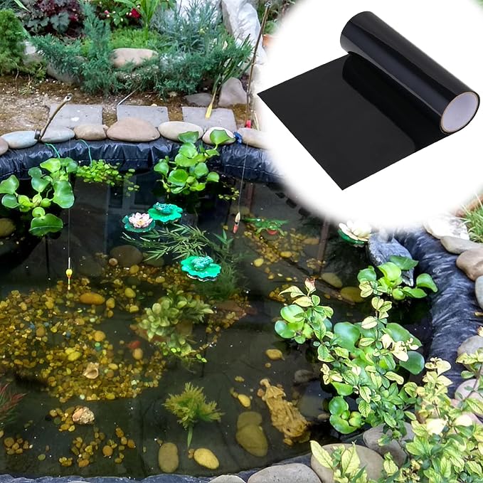 60”x 12” Pond Liner Seam Tape Single Sided PVC Waterproof Adhesive Tape for EPDM Liners Waterproof Pond Repair Kit Thickened Peel and Stick Seam Tape for Outdoor Roof Garden Cover Patch Repair