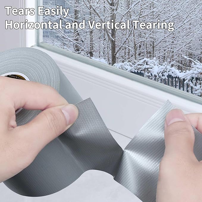 Heavy Duty Single Side Duct Tape,2in x 66FT,Strong Adhesive High Strength,Versatile Mesh Adhesive Tape for Easy Sealing, Repairing and Bonding Indoors and Outdoors,Silver