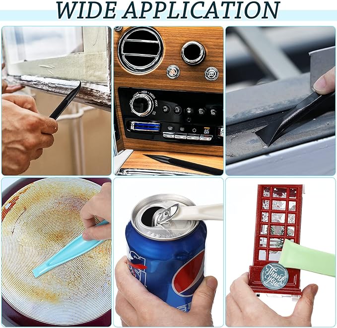Honoson Non-scratch Plastic Scraper Tool Carbon Fiber Plastic Cleaning Tool Pen-shaped Stiff Scraper for Kitchen Sticker Scratch Cleaning