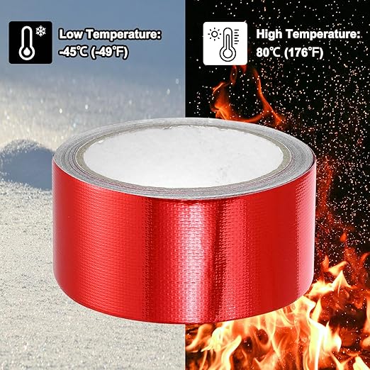 PATIKIL Awning Repair Tape 2" x 26ft Waterproof Canvas Tape High Adhesive Tear Repair Patch Kit for PVC Tarpaulin Tent Awning Fabric RV Sail Boat Cover, Red