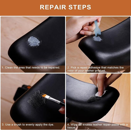 18 Colors Leather Repair Kit for Furniture and Vinyl Repair Kit for Refurbishing Upholstery, Couch, Boat, Car Seat, Shoes and Jacket - Leather Dye Kit - A Simple and Convenient Leather Repair Solution