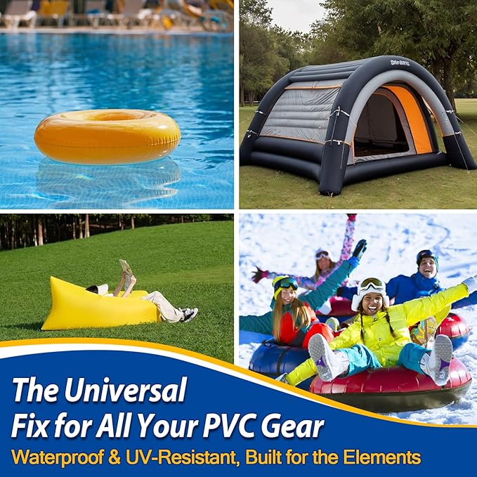 Air Mattress Patch Kit, Vinyl Pool Liner Repair Kit, Inflatable Repair Patch Kit for Air Beds, Hot Tubs, Inflatable Boats, Bounce House, Swim Rings & Toys