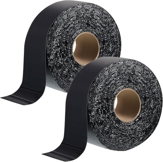 Fabbay 2 Rolls 4 Inch Asphalt Crack Filler Tape Asphalt Tape for Driveway Repair Joint and Crack Sealer for Tarmac Parking Lot Roof Cement Road, 50 Feet Each Roll