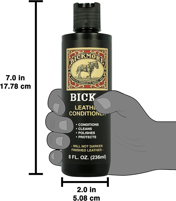 Bick 1 Leather Cleaner & Bick 4 Leather Conditioner - Will Not Darken Leather - Safe For All Colors of Leather Apparel, Furniture, Jackets, Shoes, Auto Interiors, Bags & Accessories