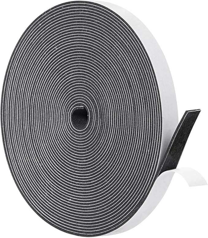 Yotache High Density Foam Tape Neoprene Weather Stripping 1/2" x1/16 for Door Insulation, Soundproofing, Rattle, Total 33 Feet Long