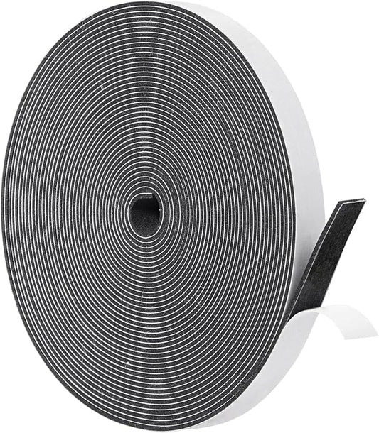 Yotache High Density Foam Tape Neoprene Weather Stripping 1/2" x1/16 for Door Insulation, Soundproofing, Rattle, Total 33 Feet Long