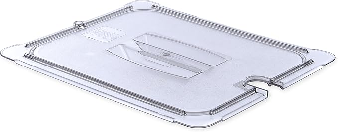 Carlisle FoodService Products 10231U07 StorPlus Half Size Polycarbonate Universal Handled Notched Food Pan Lid, Clear