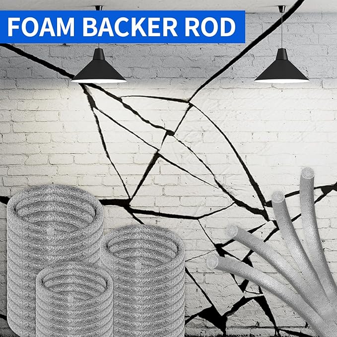 Backer Rod Foam Gap Filler Crack Filler for Concrete Repair Caulk Saver Backing Rod Concrete Expansion Joint Rope Caulk for Sealing Gaps, Expansion Joints, Crack Filling (Gray, 1/4 Inch x 10 Feet)