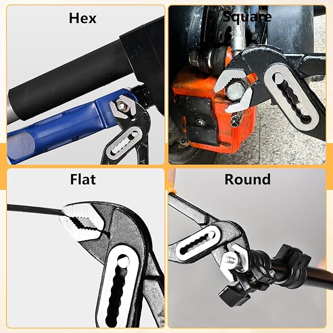 Groove Joint Pliers 8/10 Inch V-Jaw Water Pump Pliers With 7-Position Push Locks,Adjustable Tongue and Groove lock Pliers Rubber Grip Handle Tools Set for Home Auto Repair,Nuts,Bolts,Pipe 2 Piece