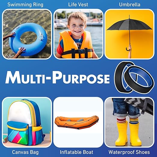 VioraWhite 2 Rolls Wetsuit Repair Iron On Seam Tape 0.8 Inch 16.4 Ft Waterproof Sealing Patch for Neoprene Wetsuit Drysuit Fishing Suits Industrial Standard Carrier Material Black Color