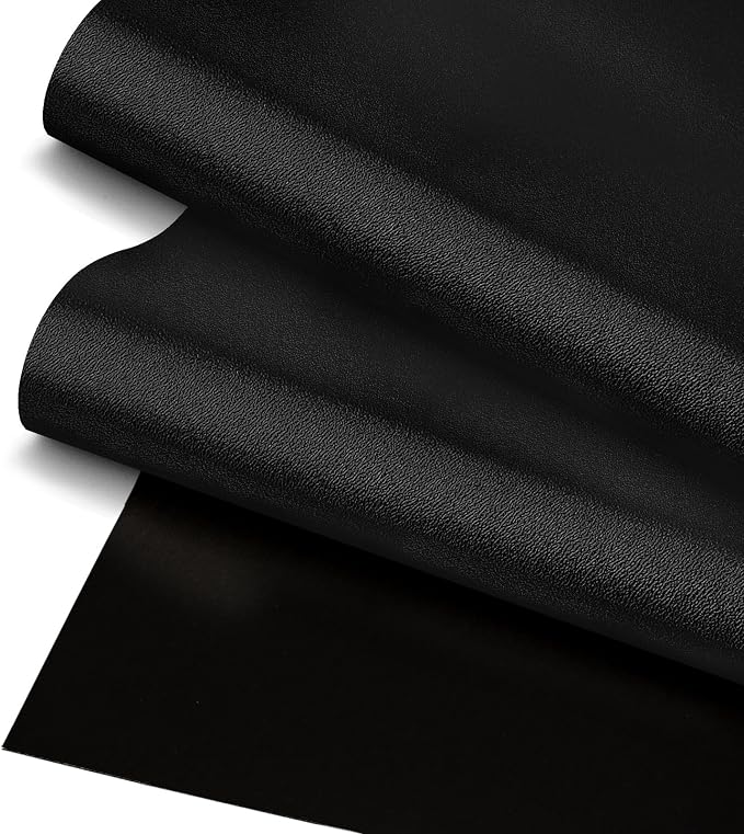 Black Faux Leather Fabric 19"x54" - Smooth Waterproof Vinyl Leather for Upholstery, Furniture Refurbishment, Sofa Repair, Automotive Interior and DIY Sewing Projects