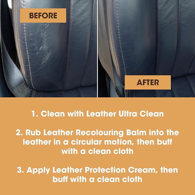 Furniture Clinic Leather Complete Restoration Kit | with Leather Recoloring Balm, Cleaner, 2-in-1 Protection Cream & Conditioner, Sponge, and Cloth | Repair Kit for Furniture (Ivory)