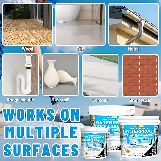 Hupeyna Liquid Waterproof Sealant, Transparent Waterproof Coating Repairing Anti-Leakage Agent, Invisible Water Proof Glue Indoor and Outdoor Water-Based Waterproofing Adhesive 5L